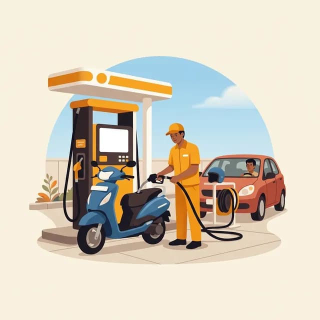 Illustration of petrol pumps billing with InDhanPay Books