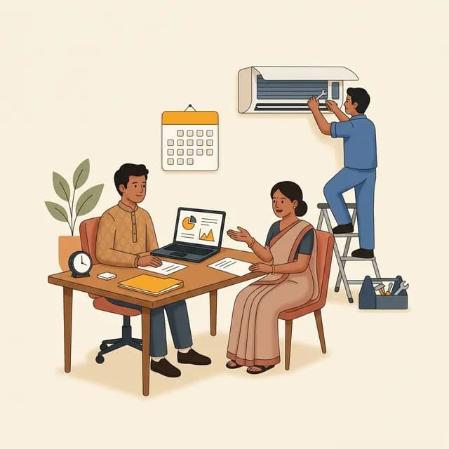 Illustration of professional services billing with InDhanPay Books